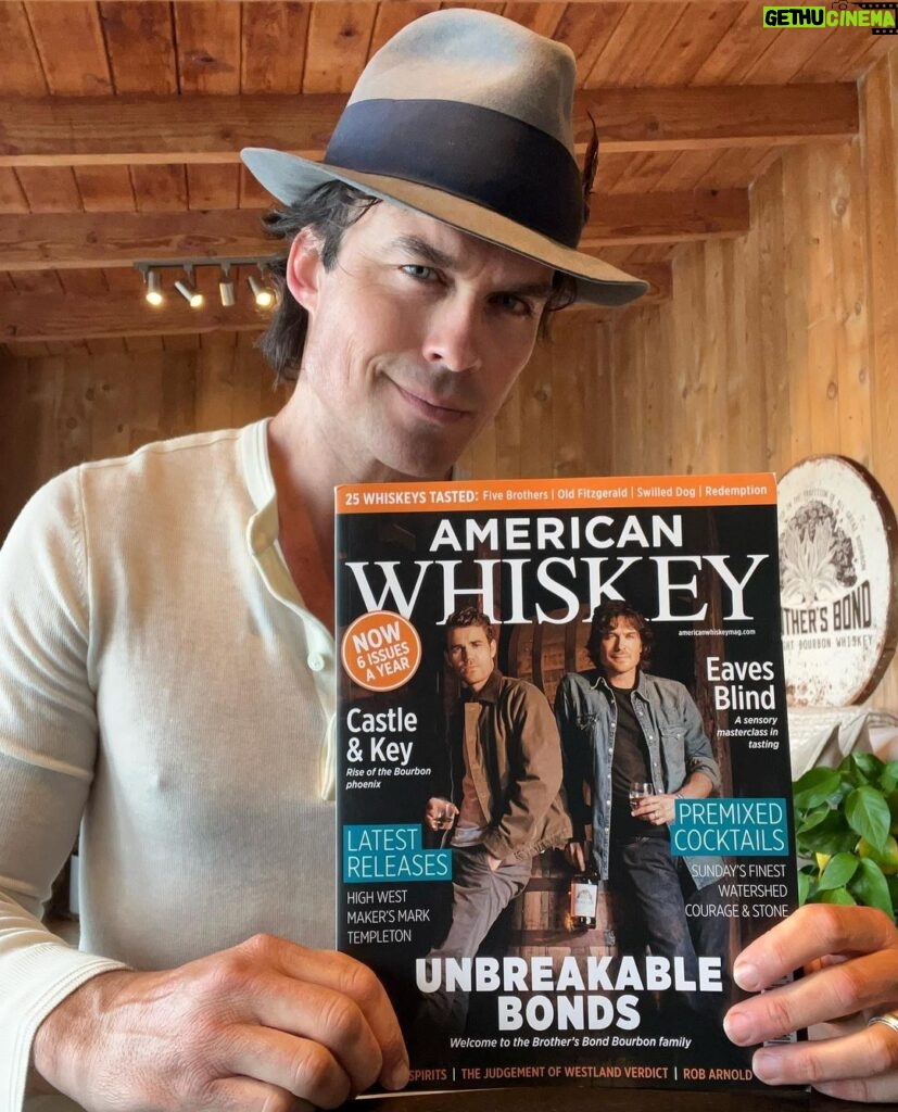 Ian Somerhalder Instagram - I am so damn proud to be on this cover. Thank you, thank you @americanwhiskeymag. Go grab a copy, this one is special for us. @brothersbondbourbon #BrothersBondBourbon #TimeToBond