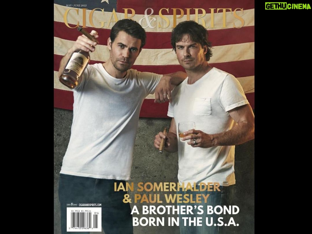 Ian Somerhalder - 2.2 Million Likes - HONORED to be on our SECOND cover of @cigarandspirits for @brothersbondbourbon with @paulwesley. This means the world to us especially on #NationalBourbonDay !! Please go follow our friends at @cigarandspirits and check out the digital issue through the link in my bio!!
Cover shot by @johnrussophoto