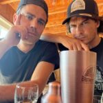 Ian Somerhalder Instagram - Work’n hard with this dude… Happy Sunday lovely people. How will you mend the most of it? 🥃👊 @brothersbondbourbon #timetobond
