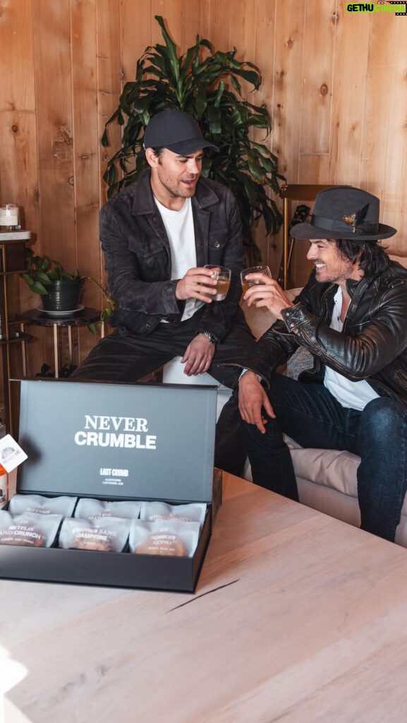 Ian Somerhalder Instagram - Dive into the ultimate indulgence with Last Crumb x Brother’s Bond’s Unholy Alliance, now LIVE. Embark on a delectable journey featuring a curated collection of six @lastcrumb cookies, meticulously paired with @brothersbondbourbon cocktails. But wait, there’s more 😏 Your purchase gets you exclusive access to a virtual tasting experience with @IanSomerhalder and @PaulWesley as they toast to the finer things in life, cookies and cocktails in hand 🍪🥃 Secure your spot now via the link in bio or stories. We’re counting down the seconds to share this unforgettable experience with you. We are currently not shipping to MI / UT / MA / SD / AK / HI. All alcohol orders are processed and fulfilled by licensed third-party retailers on the Bottle Nexus network.