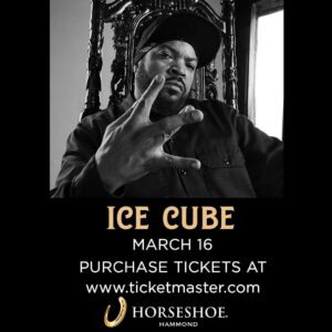 Ice Cube Instagram - Hey Hammond,
 
On 3/16, I’m on my way and I’m not going to play.

Gaffle up those tickets—icecube.com/tour (link in bio).