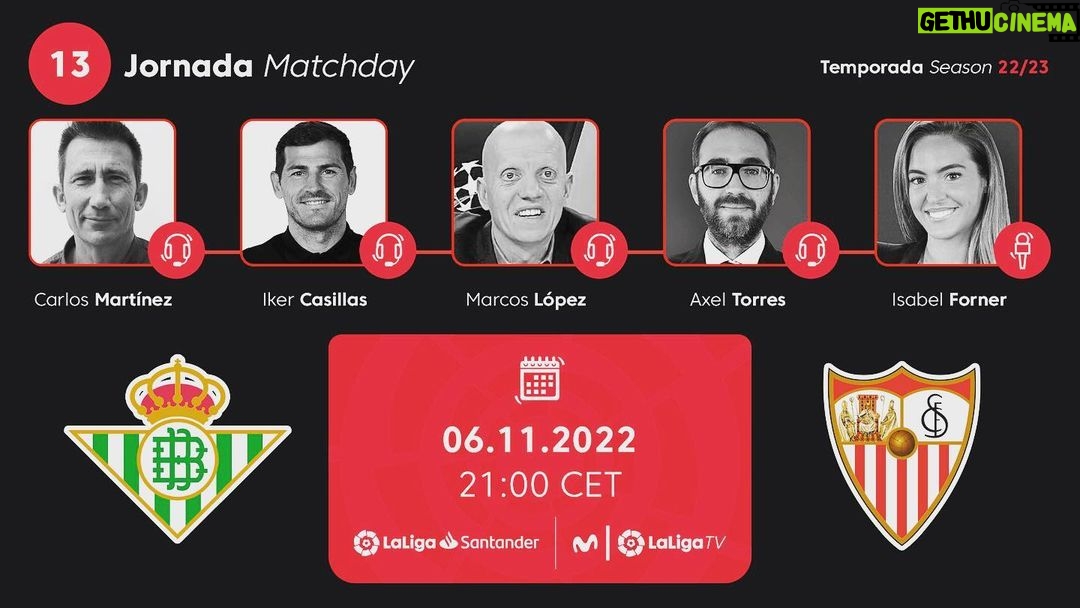 Iker Casillas Instagram - Se viene el #derbi sevillano!!! Y estaré junto a mis compañeros de @laliga comentando el partido. Por quién apostáis? Os leo!! 😄
