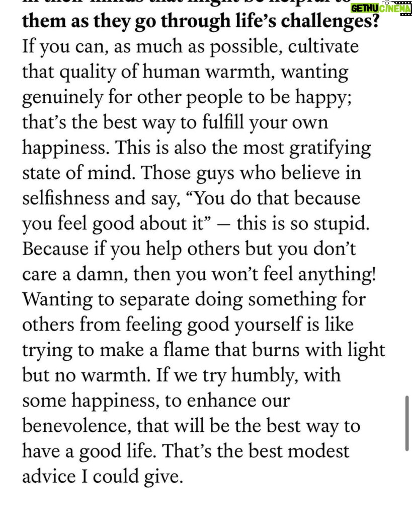 Ilfenesh Hadera Instagram - I wish everyone would read this @nytmag article- I was thinking a lot last weekend about peace (see previous post) and happiness and the single most important thing needed to achieve/maintain a peaceful life. Many of you responded that it comes from within and I agree, but that’s so general! What specifically? I kept on coming back to compassion and how crucial it is to living a happy “unbothered” life. Nice to have theory confirmed by the ‘world’s happiest man’ ;) For me, peace can exist without happiness (temporarily) but the other way around…not so much Give a read and pass it on if you can~ swipe for a few things that really resonated. Shame to have an article like this locked behind a paywall #nytmag #nytimes