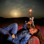 Inanna Sarkis Instagram - Two souls & the endless sand on a perfect full moon. A magical evening #InAbuDhabi @visitabudhabi 🇦🇪🐪 العيد الوطني الاماراتي Abu Dhabi Desert