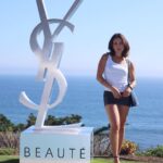 Inanna Sarkis Instagram - sun kissed summer soirée in Malibu 🩵 @yslbeauty Malibu, California