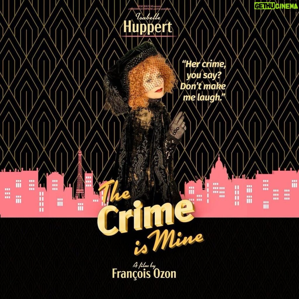 Isabelle Huppert Instagram - The Crime is mine by @ozonfrancois will be released on Monday in the US ✨ #MonCrime #TheCrimeisMine @musicboxfilms @nadiatereszkiewicz @rebeccamarder @fabrice_luchini_officiel @danyboon @andre.dussollier @felix_flp @edouard.sulpice