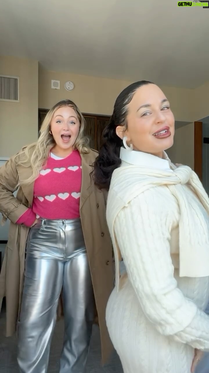 Iskra Lawrence Instagram - tag your biggest hype woman and show her some Vday 💕 I’ll go first @lanezphoto i love you bestie🫶🏼 comment LINK and I’ll DM you the link to this whole fit 💖 Midsize fashion. Midsize outfit inspo. GRWM. NYC outfit inspo. NYFW. Midsize mom outfit. NYC outfit. Valentine’s Day outfit. Valentine’s Day outfit ideas.