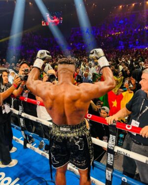 Israel Adesanya Instagram - Against all odds and coming out on TOP‼️
Stepping into the squared circle and going toe to toe with the greatest heavyweight in boxing. My brother @francisngannou …YOU SHOOK UP THE WORLD‼️ 🌍
