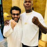 Israel Adesanya Instagram - In a room full of Living LEGENDS‼️🥹 To be invited by @turkialalshik and dine with these guys is a blessing. Can’t believe I didn’t wanna get off my couch hahaha. I’m just a fan of this game, who became a champion and will be a Legend too one day. Grateful for this life always. @riyadhseason #furyngannu #riyadhseason Riyadh, Saudi Arabia