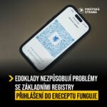 Ivan Bartoš Instagram - Tiskové prohlášení eDoklady nezpůsobují problémy se základními registry, přihlášení do systému eRecept funguje Praha, 23. ledna 2024 - Aplikace eDoklady nezpůsobuje problémy při ověřování totožnosti klasickým způsobem – tedy prokázáním se plastovou občankou, například u eReceptů. Veškeré systémy, které ověřování totožnosti využívají – tedy základní registry a informační systémy, i přes velkou zátěž fungují bez obtíží. Pouze krátkodobé výpadky přihlašování k online službám státu způsobilo v uplynulých dnech dočasné přetížení systému Identity občana (NIA). Přetížení bylo způsobeno velkým počtem lidí, kteří se registrovali v aplikaci eDoklady. Problém se však začal okamžitě řešit a přihlašování již téměř bez problémů funguje. „Na základě vyjádření SÚKL jsme prověřili celý proces ověřování identity skrze základní registry. V tuto chvíli neevidujeme žádné problémy na základních registrech. V průběhu celého dne sledujeme sice zvýšenou zátěž systému, avšak všechny procesy probíhají bez chyb,“ komentuje situaci Martin Mesršmíd, ředitel DIA. Aby nedocházelo k problémům s přihlášením skrze Identitu občana, DIA dělá pravidelnou optimalizaci systému. Jedna je také naplánována na dnešek večer mezi 20 a 21 hodinou. „Dnes večer budeme aktualizovat systém Identity občana, aby měli uživatelé hladké přihlášení ke službám státu. Je proto možné, že mezi 20 a 21 hodinou budou některé služby z důvodu aktualizace hůře dostupné. Aktualizace je však plánovaná a slouží k pravidelné obsluze a zkvalitňování systému,“ dodává Mesršmíd. DIA proto plánuje aktualizace vždy na večerní čas, aby se možná nedostupnost služeb dotkla co nejméně uživatelů. Bezproblémové vydávání léků s eRecepty i s občankami potvrzuje i tiskový mluvčí sítě lékáren Dr. Max Michal Petrov: „Mohu potvrdit, že jsme během dne nezaznamenali žádné problémy při výdeji receptových léků na občanský průkaz.”