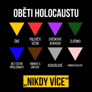Ivan Bartoš Instagram - Trojúhelníky, které v koncentračních táborech odlišovaly skupiny vězňů.

Začalo to ukřičeným bláznem a skončilo zavražděním milionů Židů, statisíců Romů a Sintů, desetitisíců homosexuálů a bezpočtu dalších v mašinerii smrti.

Dnes si připomínáme Den památky obětí holocaustu a předcházení zločinům proti lidskosti.
Nezapomínejme. Nikdy nesmíme dovolit opakování.