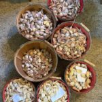 Ivy Winters Instagram - This is what 3,000 garlic cloves looks like!After breaking the bulbs apart they get a vodka / alcohol rinse as well as a 3 day bath in fish emulsion. It’s a good idea to sterilize the cloves before planting as well as give them some food before winter. I also made a new dibbler tool to help with spacing and planting. Saved a lot on the back! They then got a nice layer of pine shavings to help insulate them for their long winter nap. The last photo is the garlic bulbils I saved from the dried garlic flowers. It’ll take a few years for these little bulbils to mature into nice big bulbs. Happy garlic growing friends! #garlic #hardneck #michigan #garden #homogrown #fishfertalizer #diy #stinkyflower #cloves #bulbils #dibbler #innovative