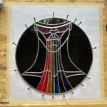 Ivy Winters Instagram - New handsome fella I just finished. Will enjoy him in my window for a bit before I put him up for sale. ❤️ #leadedwindow #stainedglass #kdlang #misschatelaine #thescarletopera #mustache #gay #rainbow #leather #lead