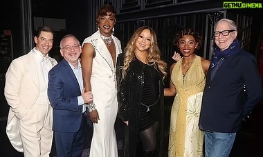 J. Harrison Ghee Instagram - Such a delight to have our iconic producer @mariahcarey stop by to surprise us all! She had the sweetest things to say about our performances and the show. Humbled by her graciousness. https://www.dailymail.co.uk/tvshowbiz/article-11741501/Mariah-Carey-leaves-Broadway-starstruck-takes-stage-Like-Hot.html Photo by @bruglikas @broadwaybruce_ @gettyentertainment