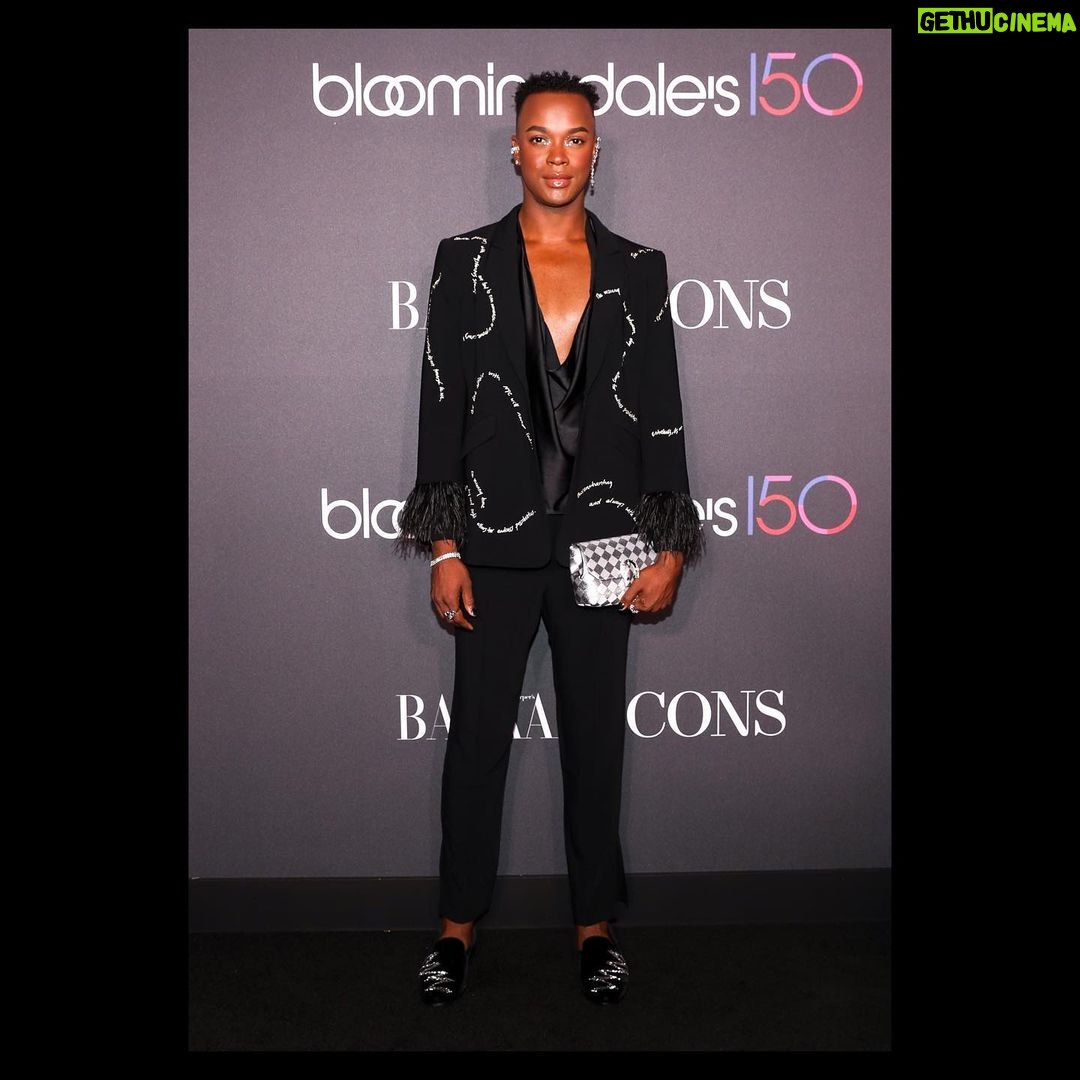 J. Harrison Ghee Instagram - I had a blast representing @somelikeithotmusical for the @harpersbazaarus & @bloomingdales #BAZAARIcons and #Bloomingdales150 @nyfw celebration. #BAZAARxBloomies #Bloomies150 #NYC #Icon #Dassit “The uncanny time between day and night allows for endless possibilities” “Our love affair with NYC will never fade” a couple quotes embroidered on my blazer Styled: @b.guiducci Wearing: @cinqasept @ramybrook @jimmychoo @giuseppezanotti 💄: Me 📷: @neilrasmus @bfa Bloomingdale's NY 59th St