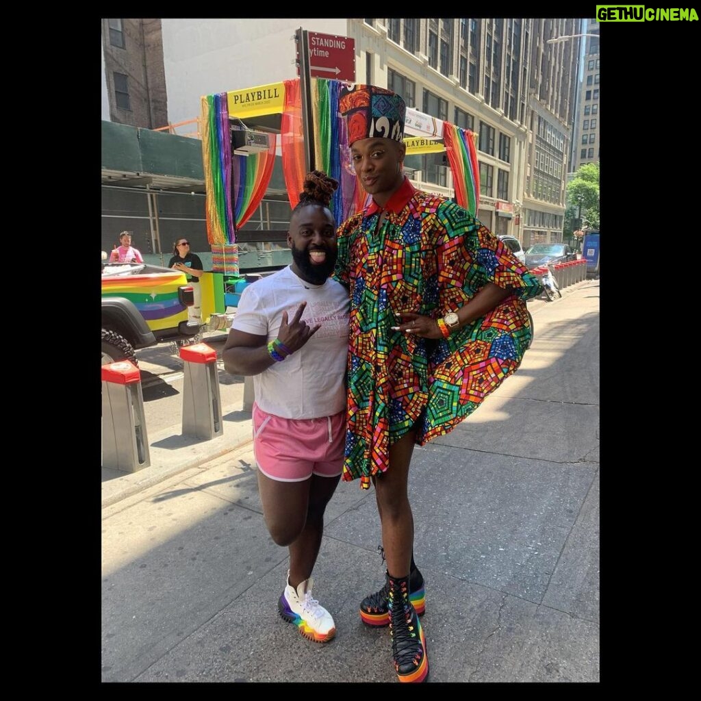 J. Harrison Ghee Instagram - Pride 2022 owes me nothing, this was one for the books. #pride2022 #nycpride #playbill #disco #queer #freedom #joy #broadwaybares #dassit 📷1-3: @hearthergershonowitz
