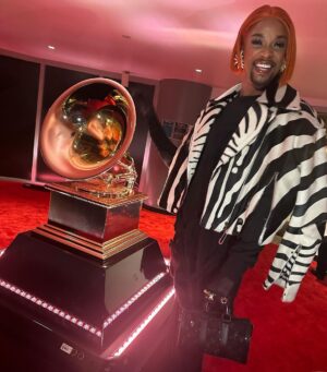 J. Harrison Ghee Instagram - I’ll have words later, but for now just joy!!! #grammy #bestmusicaltheateralbum #somelikeithotmusical #dassit