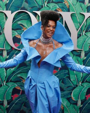 J. Harrison Ghee Instagram - I will never recover from this look 😍💙🦋 @jharrisonghee at @thetonyawards ✨ #TonyAwards