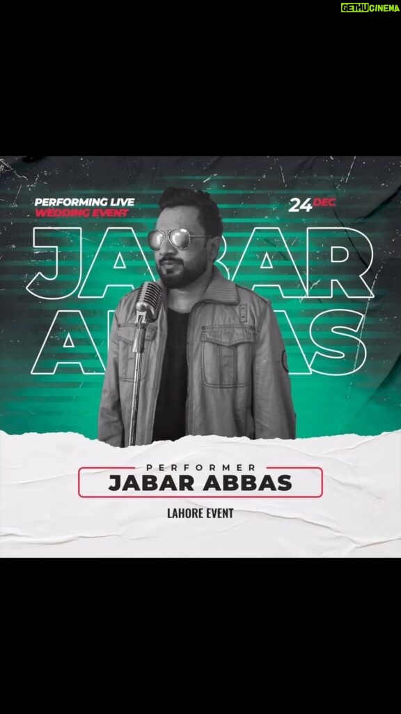 Jabar Abbas Instagram - Tonight performing live in Lahore #teamjabarabbas