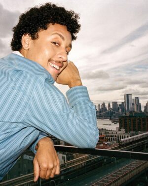 Jaboukie Young-White Instagram - slide 1: the plan worked. three years after starting as a dishwasher at Soho House Omaha, I had finally infiltrated the upper echelons of the Omaha, Nebraska ranching community. a fateful poker night lead me to my final target. Bled Johnry was land baron, a God fearing republican, and based on the song last playing when he started his 2024  GMC Sierra 2500 to give me a ride home from poker night, a Lana Del Rey stan.

slide 2: It was my fault. I got sloppy. I spent too much energy keeping up a convincing cover. I dedicated an entire weekend to finding a turquoise bolo tie for Rip Himschel Jr.'s first born's baptism. I spent a week learning to break a mare. Had I not wasted all those nights going backroad mudding, I would've known Bled's son was due home from a three week jail stay for his 10th DUI. I'll never forget Bled's son, Bleed, wordlessly backing out of the room, as Bled backed out of me. Bleed knew better than to challenge Bled to his face. Instead he gossiped to anyone who would listen. 

The coroner ruled Bled's death a "hunting accident". Bleed had Rip's charges dropped. Rip's wife, Silverado, divorced him anyway. The charges didn't stick, but the rumors of Rip and Bled's longstanding friendship did. A month shy of the day Bled planned to sell his shares and unwittingly blow up his company, Bleed Johnry became CEO.

Slide 3: Now I live and work in New York City as lawyer, after getting my start settling dish & chore related civil disputes between LGBTQ roommates. I worked my way up to environmental law. I'm preparing for my first big case. We're going to Bleed them dry.

Slide 4: the last photo I took of Bled before the accident

@flauntmagazine 
Photographed by @ok__mccausland 
Styled by @britt.theodora wearing @guestinresidence @sandroparis @noahclothing @stetsonusa @omega 
Written by @ericab.xoxo 
Grooming: @evydrew using @kohgendo_official and @jvnhair 
Location: @moxywilliamsburg 
#FlauntMagazine #UnderTheSilverMoon