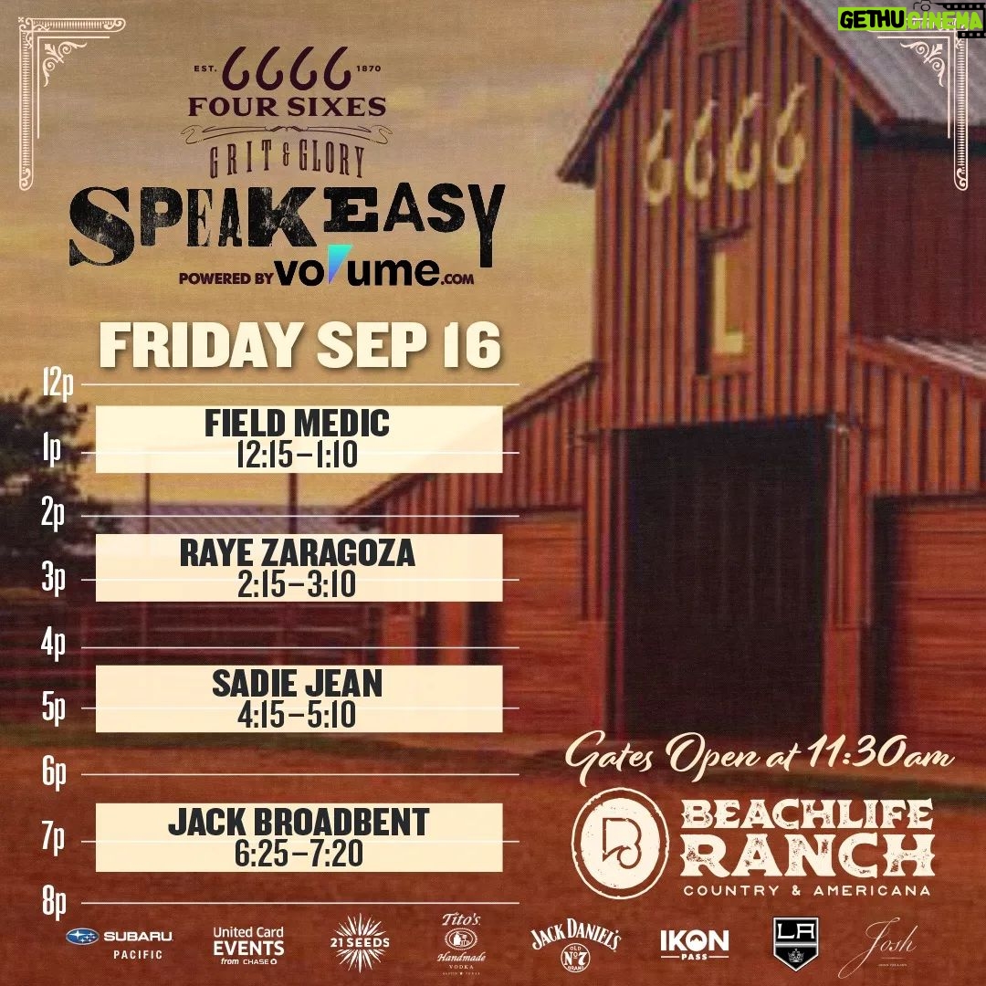 Jack Broadbent Instagram - Jack is stoked to be added to the BeachLife Ranch lineup! Make sure and stop in the 6666 Grit n Glory SpeakEasy powered by Volume.com. Some of the coolest performances of the weekend are happening here! Tickets on sale NOW at beachliferanch.com!