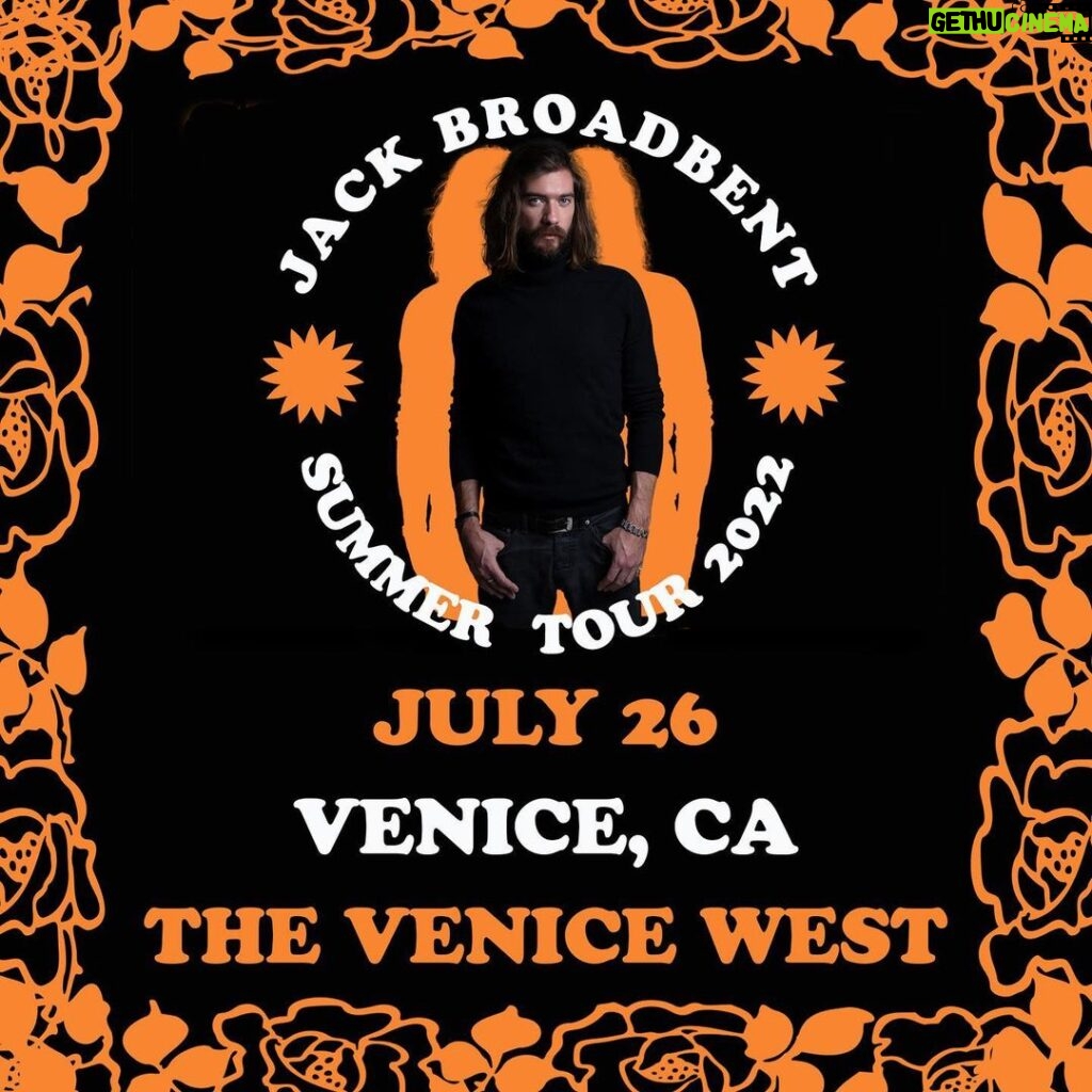Jack Broadbent Instagram - TONIGHT I’m in LA. Really looking forward to seeing some beautiful faces down at the @thevenicewest this evening. Tickets on link in bio. Peace, Jack xxx #jackbroadbent #thevenicewest #la #losangeles #california Los Angeles, California