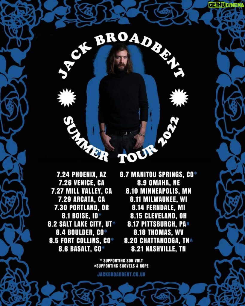 Jack Broadbent Instagram - US tour starting next week! Can’t wait to be back playing for y’all. Peace and love Jack Tickets at link in bio