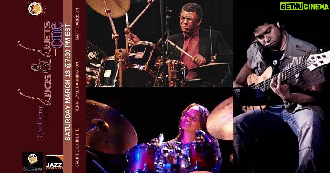 Jack DeJohnette - 0.9K Likes - Very excited about this “at home” performance with Terri Lyne Carrington and Matt Garrison on bass. We hope you’ll join us on Saturday at 7:30 PM EST streaming on Facebook for free thanks to the The Carr Center. (Link in the bio)