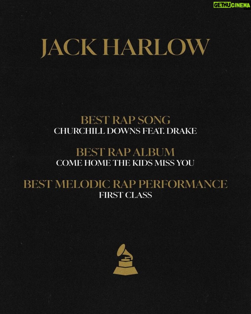 Jack Harlow Instagram - 3 Grammy nominations. Thank you. París, France