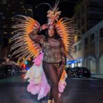 Jada Shada Hudson Instagram - This weekend we celebrated Toronto Caribbean Weekend @torontocarnival.ca and as TorontoTurnupQueen I had to do just that, Shoutout to my country of birth and forever home Barbados 🇧🇧on CropOver Today 🫶🏾….. . Backpack & Headpiece by @cnzinc 👢 @weareshoefreaks 📸 shakeyo_ras . Thanks to my son 👩🏾‍🍼 @alexanderweekes for the costume I love it😍