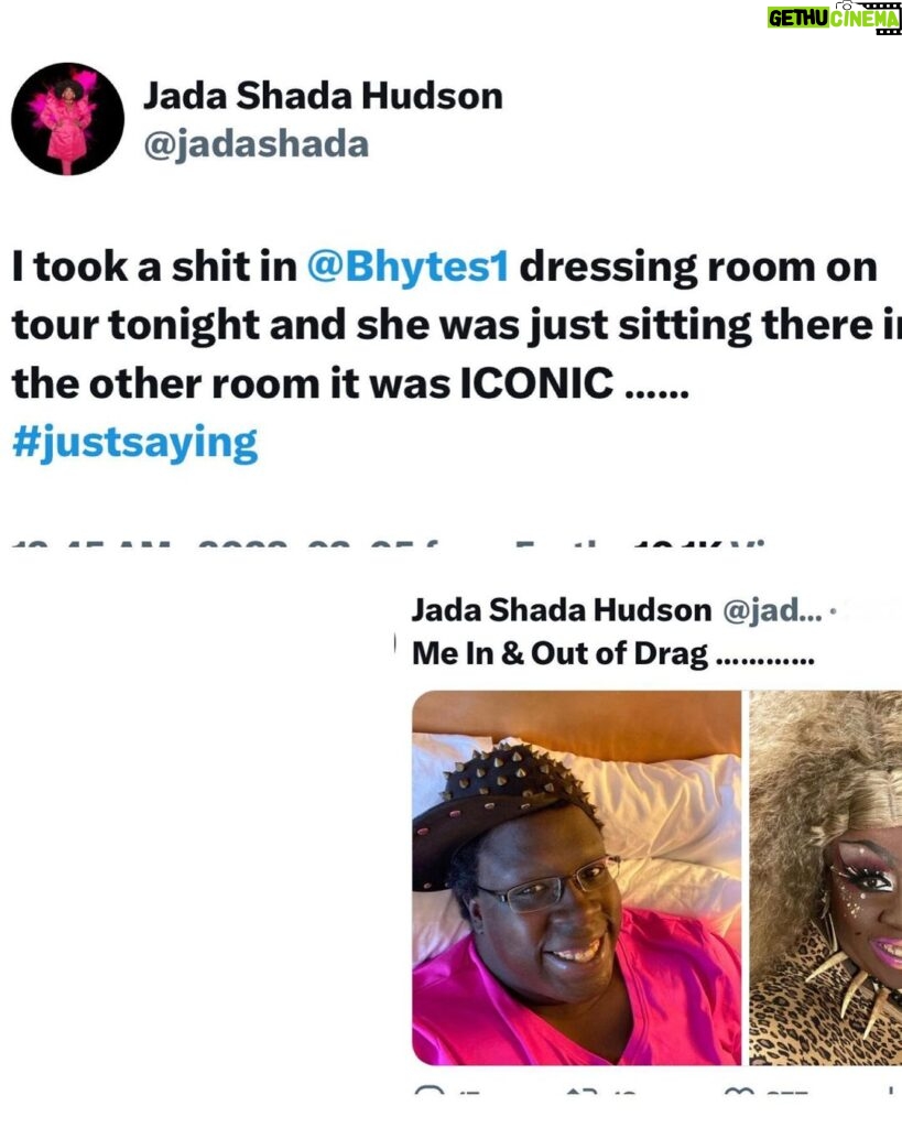 Jada Shada Hudson Instagram - I've been nominated for a WOWIE! 🥫 Vote for me once a day at worldofwonder.net. #WOWIES winners will be announced at @rupaulsdragcon! 👻🤰🏾🫶🏾 ➡️ SWIPE to see some wholesome tweets🤦🏾‍♀️😜 📲Thanks @worldofwonder for Nominating me for my craziness on TWITTER alongside some insane Twitter divas. Yallll know am an open book but Twitter is where the real juicy UNFILTERED stuff is 🫶🏾💋 . . 📲Link in BIO to VOTE☑️