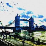 James Michael Tyler Instagram - Transformed from a photo. #unfinishedart #digitalart #towerbridge #art #painting #london #graphicdesign #workinprogress💪 Tower Bridge
