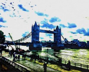 James Michael Tyler Instagram - Transformed from a photo. #unfinishedart #digitalart #towerbridge #art #painting #london #graphicdesign #workinprogress💪