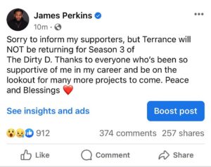 James Perkins Instagram - It’s been great.