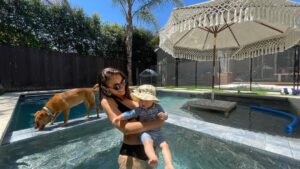 James William O'Halloran Instagram - Family fun by the pool 💦 hope you’re having a great #weekend
.
.
.
#summer #sunny #pool #saturday
