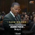 Jamie Foxx Instagram - Super thankful to the @naacpimageawards for these nominations “The Burial “… “They Cloned Tyrone”… “Story Avenue”… I cannot tell you how great it feels to be recognized by our own… and big thanks to @datariturner your vision and your relentlessness to get all of our projects done at the top of expertise and execution has been something to marvel.. you have put Foxxhole productions on the map, and we continue to keep making incredible artistic strides!!! And on a personal note I am humbled and thankful to God that I get a chance a second chance to enjoy and appreciate life… @frequency11 @corinnefoxx ❤️❤️❤️❤️❤️. #swipeleft