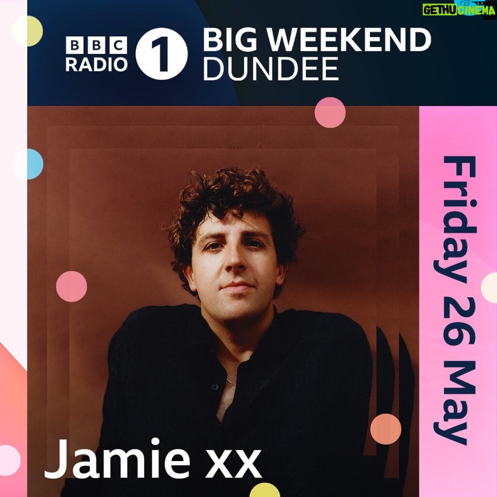 Jamie XX Instagram - I'm playing @bbcradio1 's #BigWeekend in Dundee, tickets via bbc.co.uk/bigweekend