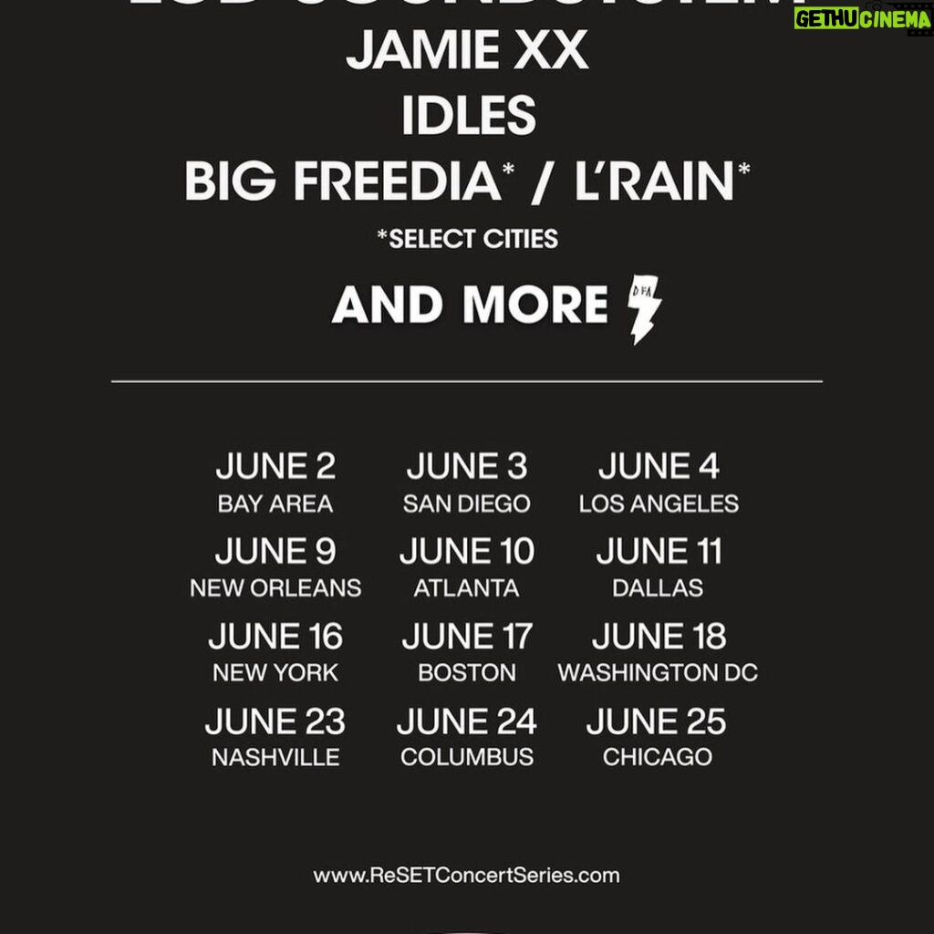 Jamie XX Instagram - This June, I will be playing Re:SET around the US with @lcdsoundsystem and more... Register now for early ticket access at resetconcertseries.com
