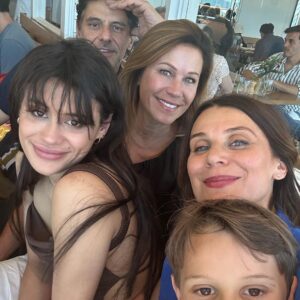 Jane Hall Instagram - A delicious lunch at @elwoodbathers for us… birthday candles for the ex teenager. Also what happens when you leave your beloved @haighschocolates freckles in the car while you’re dining. ☹️.
Happy Christmas to all xxxx