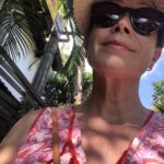 Jane Hall Instagram - My sweaty upper-lip and I are in Bali. ( pinch zoom ). Top shelf mini-break. Also, bought a new visor after Betty ate my old one. So, all good. 🤣
