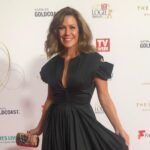 Jane Hall Instagram - Prettier than usual face/hair courtesy of @desireemakeup Not shabby. ❤️ Also massive shout out to @davidjonesstore for kindly lending me this stunning @toni_maticevski gown. ❤️❤️❤️