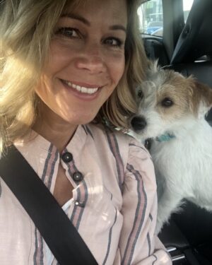 Jane Hall Instagram - Driving buddy, Betty. 🐶💕