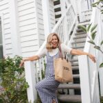 Jane Hall Instagram - I love me a good slip dress and this beauty was gifted to me by @cereslife . It’s super cute, affordable AND made from ‘Rescue’ fabric… remnants that are reclaimed and remade to reduce environmental impact. ❤️❤️Also wearing their ribbed cotton tee… so comfy! Go check out their feed… so much to love. ❤️❤️ Thanks to @henriettacreative for the pics 🥰