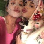 Jane Hall Instagram - Self care Sunday, with luciaacolosimo and her kitten ,Bunny, who is mildly disturbed. ❤️