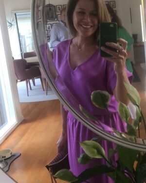 Jane Hall Instagram - Heading out tonight… if you love an elastic waist and glorious colour, this is the satin skirt and extended shoulder v tee from @cereslife . Just a CSA for the discerning lover of comfort dressing… 💕