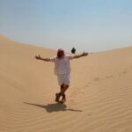 Jane Hall Instagram – We went on a desert safari at @babalshamshotel and it was incredible. And hot. And exhilarating. And hot!! We laughed all the way…. Can’t wait for you to see it on our ep of @luxury.escapes
Honestly, this is an incredible experience!!
My dress is @bonne.com.au Pure, cool silk. Thanks to @eugeneloane the superstar in all things photographic, and obs @thecrazybull for putting up with me shrieking on the dunes!!!!!!