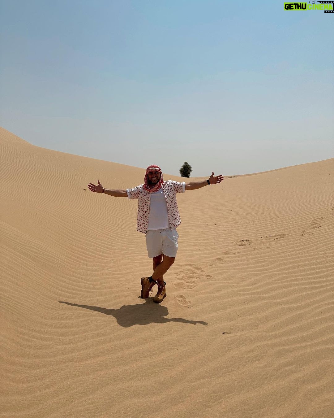 Jane Hall Instagram - We went on a desert safari at @babalshamshotel and it was incredible. And hot. And exhilarating. And hot!! We laughed all the way…. Can’t wait for you to see it on our ep of @luxury.escapes Honestly, this is an incredible experience!! My dress is @bonne.com.au Pure, cool silk. Thanks to @eugeneloane the superstar in all things photographic, and obs @thecrazybull for putting up with me shrieking on the dunes!!!!!!