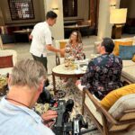 Jane Hall Instagram – Camels and high tea with @thecrazybull. Unusual, yet highly lux combo…. At @babalshamshotel for @luxury.escapes ❤️❤️❤️