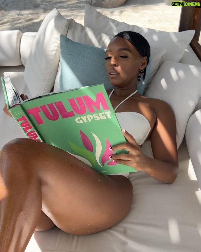 Janelle Monáe Instagram - TULUM. Thank u to my incredible friends and fam for gifting me some bday relax reset and reflect time. 🌴📚🥂 @airbnb 📷: @itsscrappy @timefortree