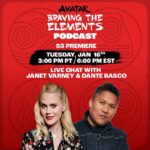 Janet Varney Instagram - Ever wanted to talk about Avatar with us? Now’s your chance! Join us in the live chat at 3 PM PT Tuesday January 16 on the official Avatar YouTube channel for the season premiere of the Braving the Elements podcast! Get your burning questions ready!